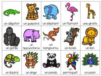 Zoo Themed Bingo Game in French