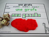 Zoo Themed Word Work Activity Mats in French