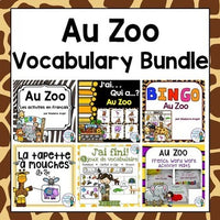 Zoo Themed Vocabulary BUNDLE in French