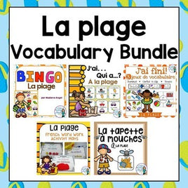 La plage:  Beach Themed Vocabulary BUNDLE in French