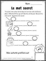 Camping Themed Vocabulary Activities in French