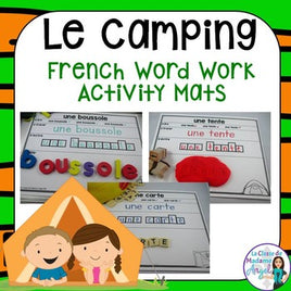 Camping Themed Word Work Activity Mats in French