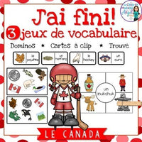 3 Canada Themed Vocabulary Games in French