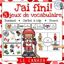 3 Canada Themed Vocabulary Games in French