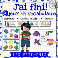 Les vêtements - 3 French Clothing Vocabulary Games and Centres