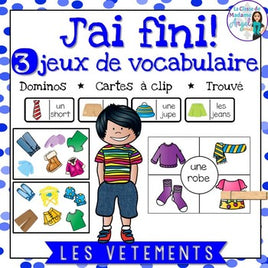 Les vêtements - 3 French Clothing Vocabulary Games and Centres