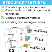 French Phonics Activities: Mon cahier des sons {le son u}