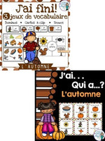 L'automne:  Fall (Autumn) Themed Vocabulary BUNDLE in French