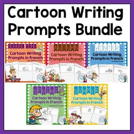 Cartoon Writing Prompts in French BUNDLE