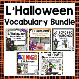 French Halloween Themed Vocabulary BUNDLE