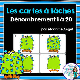 Les cartes à tâches:  French Task Cards - Counting 1 to 20 (Les monstres)