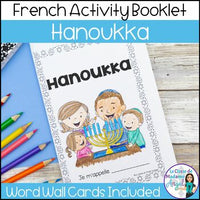 Hanoukka:  French Hanukkah Themed Activity Booklet and Word Wall Cards