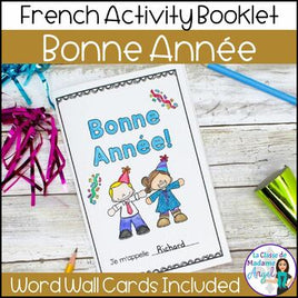 La Nouvelle Année | French New Year's Activity Booklet and Word Wall Cards