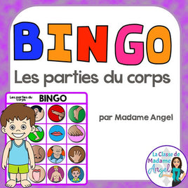 Parties du corps:  Parts of the Body Themed Bingo Game in French