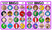 Parties du corps:  Parts of the Body Themed Bingo Game in French