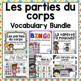 Parties du corps:  Parts of the Body Themed Vocabulary BUNDLE in French