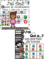 Parties du corps:  Parts of the Body Themed Vocabulary BUNDLE in French