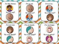 Parties du corps: Parts of the Body Vocabulary Game in French - J'ai...Qui a...?