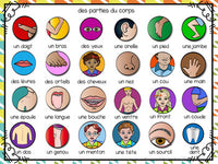 Parties du corps:  3 Parts of the Body Themed Vocabulary Games in French