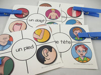 Parties du corps:  3 Parts of the Body Themed Vocabulary Games in French