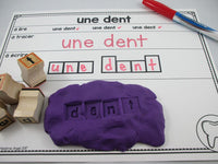 Parties du corps:  Parts of the Body Themed Word Work Activity Mats in French