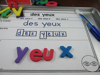 Parties du corps:  Parts of the Body Themed Word Work Activity Mats in French