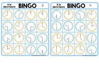 La demi-heure:  Telling Time to the Half Hour Bingo Game in French