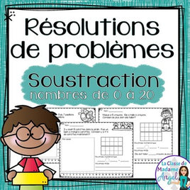 Résolutions de problèmes:  Subtraction Word Problems in French