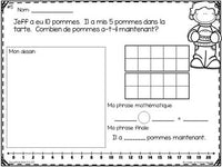 Résolutions de problèmes:  Subtraction Word Problems in French