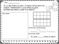 Résolutions de problèmes:  Word Problems with Parts Unkown in French