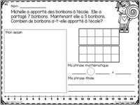 Résolutions de problèmes:  Word Problems with Parts Unkown in French