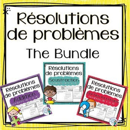 Résolutions de problèmes:  Word Problems in French BUNDLE