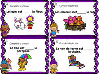 Les cartes à tâches:  French Preposition Task Cards - le printemps