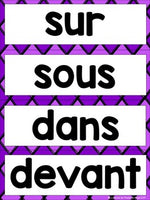 Les cartes à tâches:  French Preposition Task Cards - le printemps