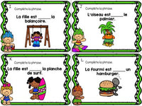 Les cartes à tâches:  French Preposition Task Cards - l'été