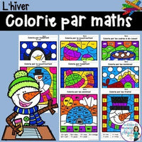 L'hiver: (Winter) Themed Color by Code Math Activities in French