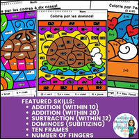 L'action de grâce:  French Thanksgiving Colour by Code Math Activities