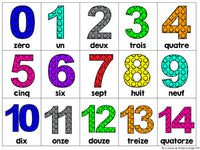 Les nombres à 20:  Numbers to 20 Bingo Game in French