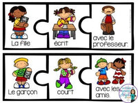 La rentrée:  School Themed Sentence Builder Cards in French