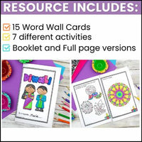 French Diwali Activity Booklet and Word Wall Cards