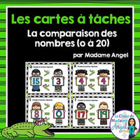 Les cartes à tâches:  La comparaison des nombres à 20