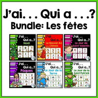 French Vocabulary Game BUNDLE - J'ai. . . Qui a. . .?  (les fêtes)