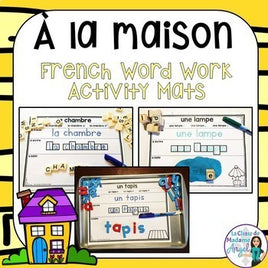 La maison:  French House Word Work Activity Mats