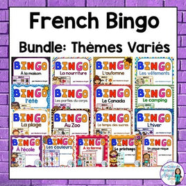 French Bingo BUNDLE: thèmes variés