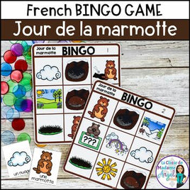 Jour de la marmotte - French Groundhog Day Vocabulary Bingo Game