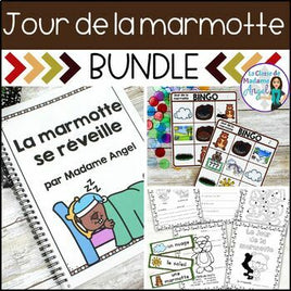 Jour de la marmotte - French Groundhog Day Bingo, Activities and Reader BUNDLE