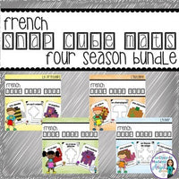 French Four Season Snap Cube Activity Mats BUNDLE