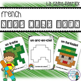 La Saint-Patrick:  French Saint Patrick's Day Snap Cube Activity Mats