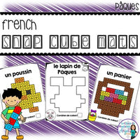 Pâques:  French Easter Snap Cube Activity Mats