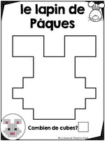 Pâques:  French Easter Snap Cube Activity Mats